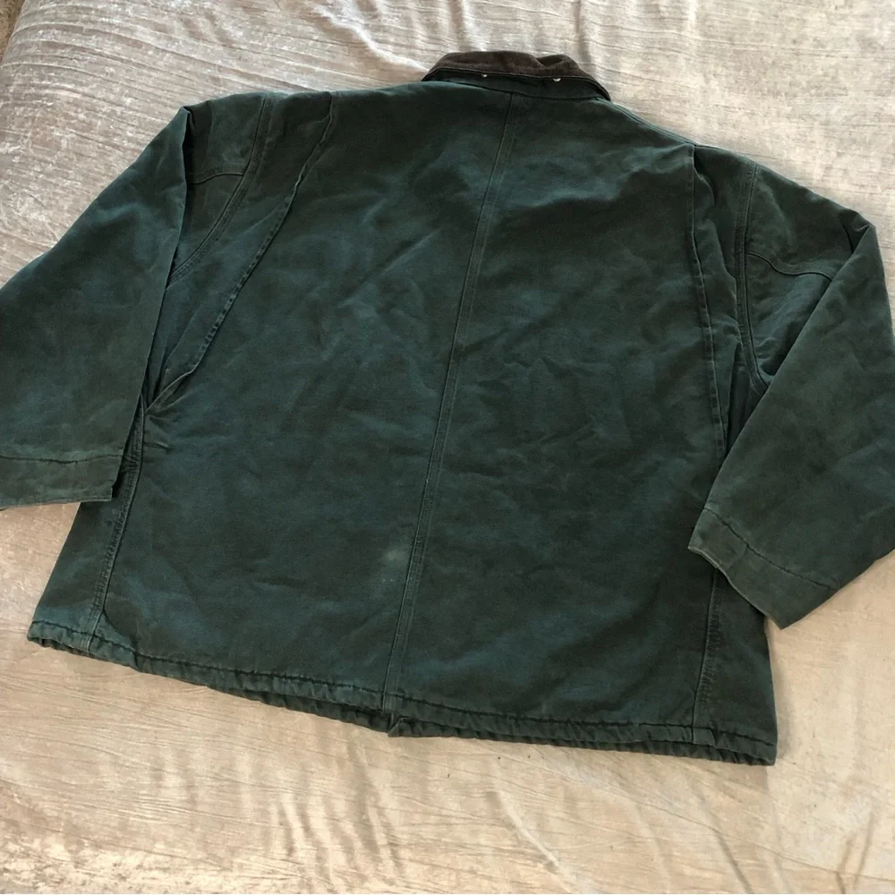 Vintage Carhartt Men’s blanket lined outdoor coat green size 2X 3X chore work - Picture 2 of 16
